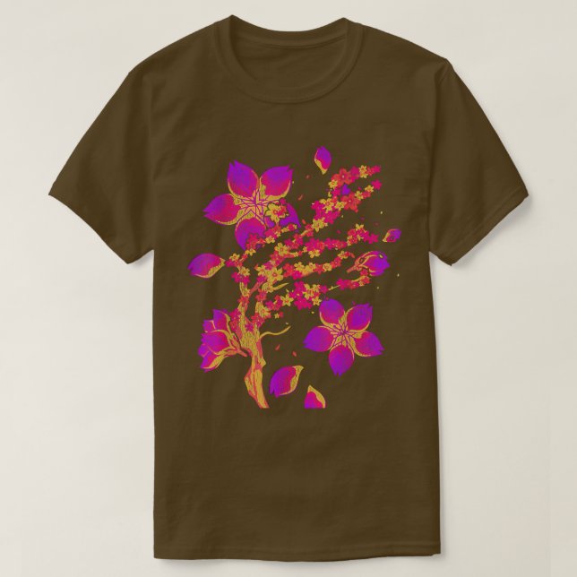 Camiseta Flor japonesa Sakura retro 90 Vaporwave Cherry (Diseño del anverso)