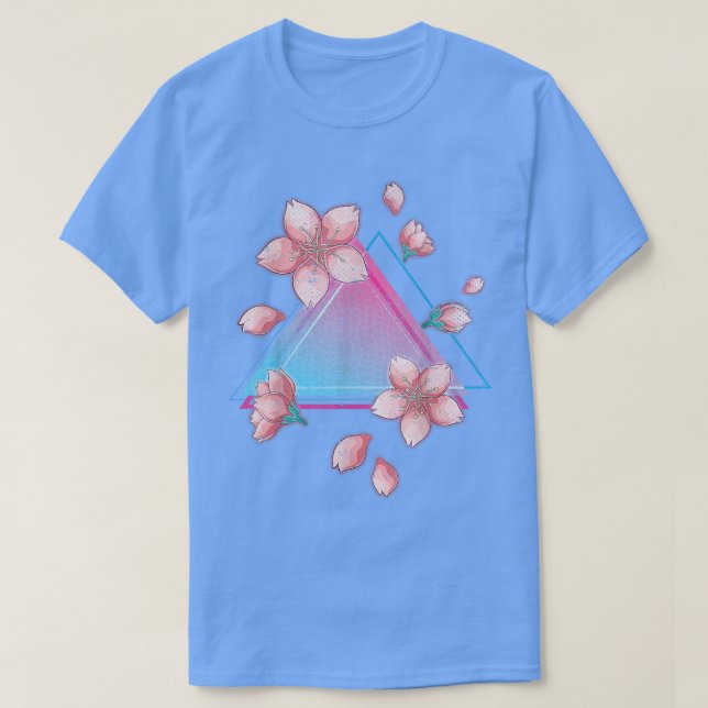 Camiseta Flor japonesa Sakura Retro Art Vaporwave Cherry (Diseño del anverso)