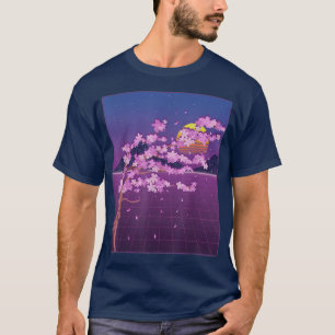Camiseta Flor japonesa Sakura Sunset Vaporwave Cherry Blo