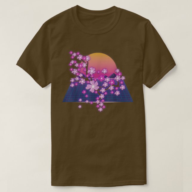 Camiseta Flor japonesa Sakura Vaporwave Cherry Blo (Diseño del anverso)