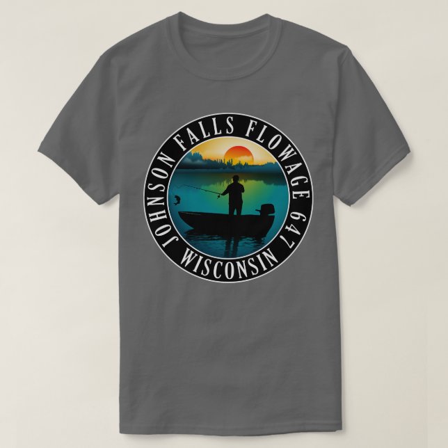 Camiseta Flor Johnson Falls 647 Pesca Wisconsin (Diseño del anverso)