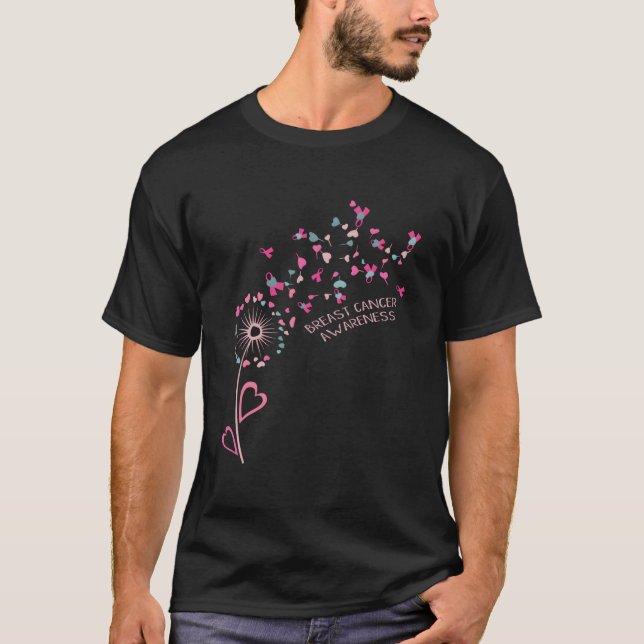 Camiseta Flor La Cinta Daisy Dandelion Cáncer De Mama Awa (Anverso)