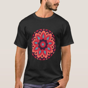 Camiseta Flor Mandala Patrón floral Rojo