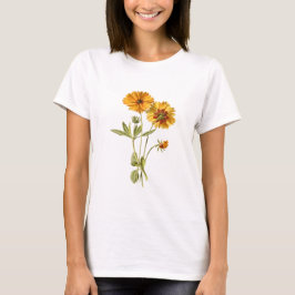 Camiseta Flor Minimalista amarilla