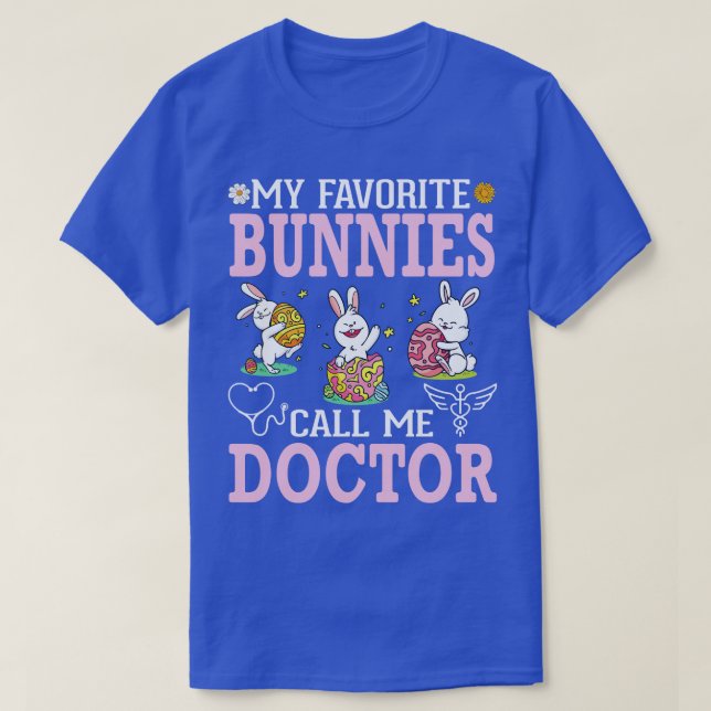Camiseta Flor Mis conejitos favoritos me llaman Médica feli (Diseño del anverso)