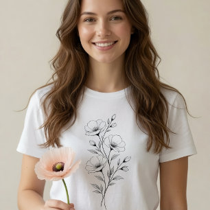 Camiseta Flor monocroma