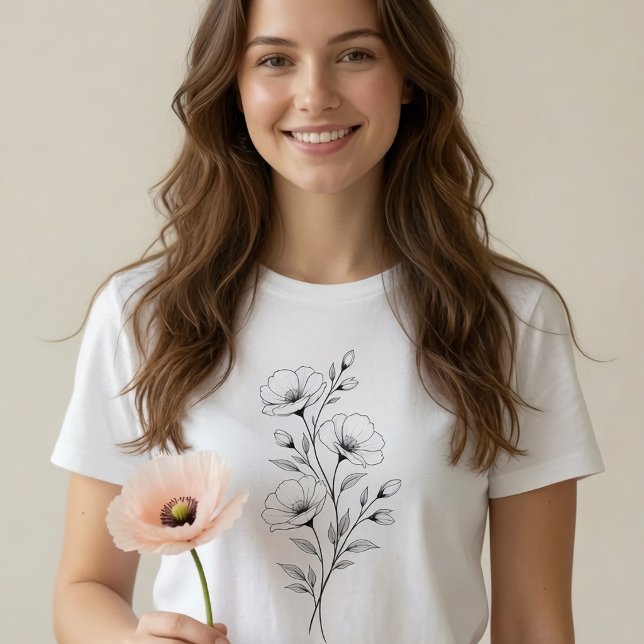 Camiseta Flor monocroma (Subido por el creador)