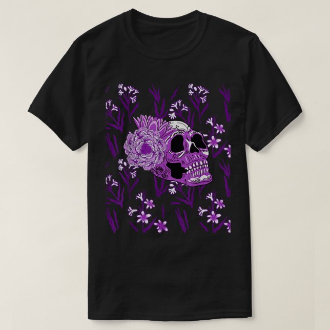 Camiseta Flor morada flor Guay miedo a Halloween Go (Diseño del anverso)