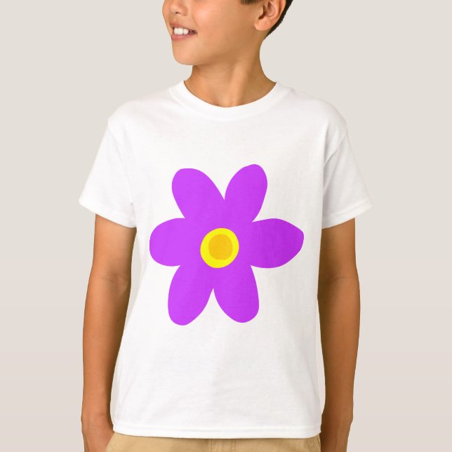 Camiseta Flor morada grande (Anverso)