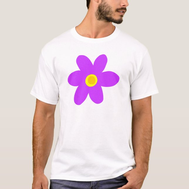 Camiseta Flor morada grande (Anverso)