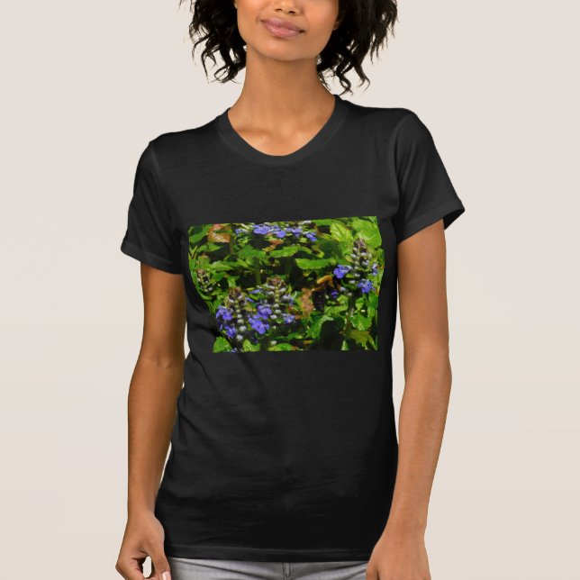 Camiseta Flor morada y abeja burbuja (Anverso)