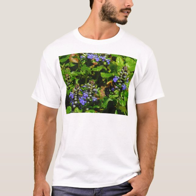 Camiseta Flor morada y abeja burbuja (Anverso)