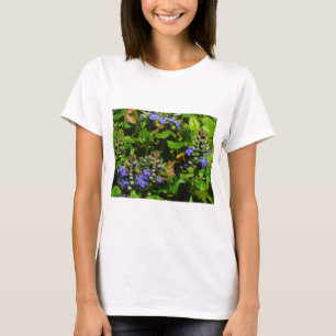 Camiseta Flor morada y abeja burbuja