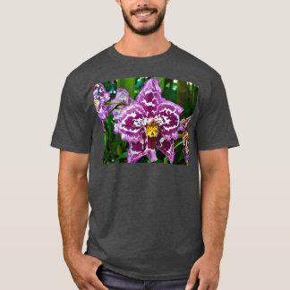 Camiseta Flor morada y blanca de Odontoglossum con amarillo