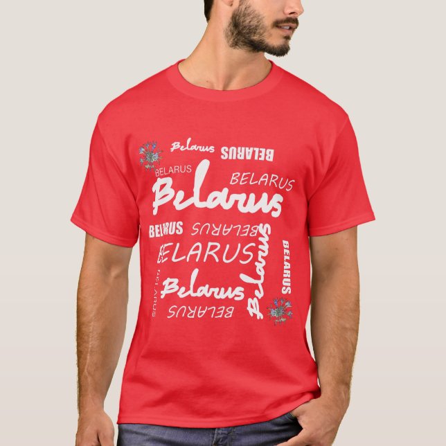 Camiseta Flor Nacional de Belarus Centaurea (Anverso)