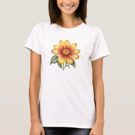 Camiseta Flor naranja