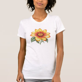 Camiseta Flor naranja