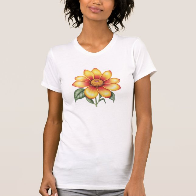 Camiseta Flor naranja (Anverso)