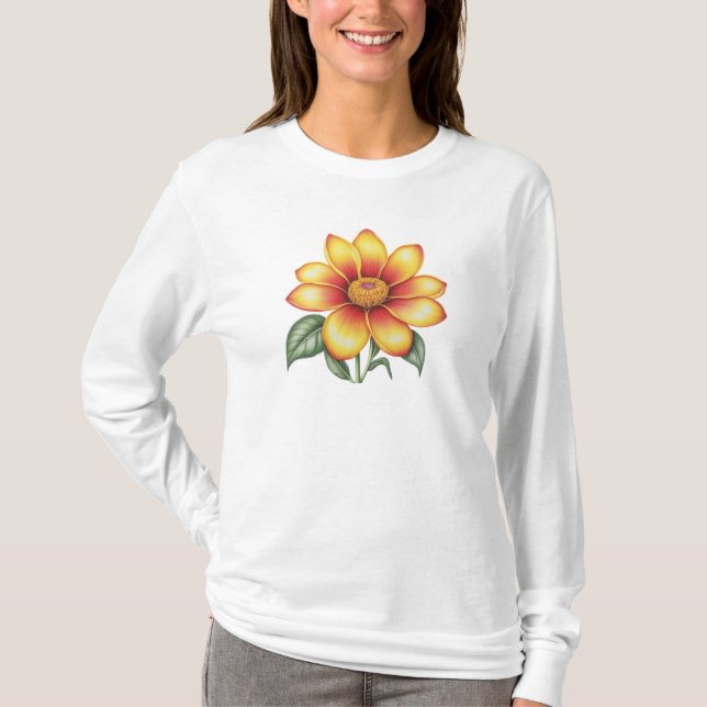 Camiseta Flor naranja (Anverso)