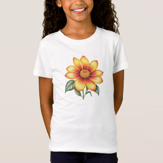 Camiseta Flor naranja (Anverso)