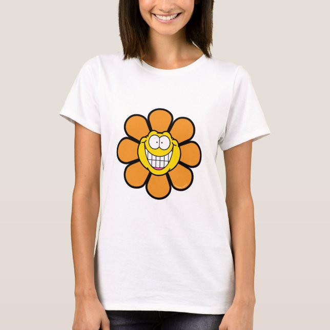 Camiseta Flor Naranja Feliz (Anverso)