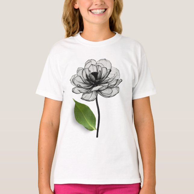 Camiseta flor negra (Anverso)