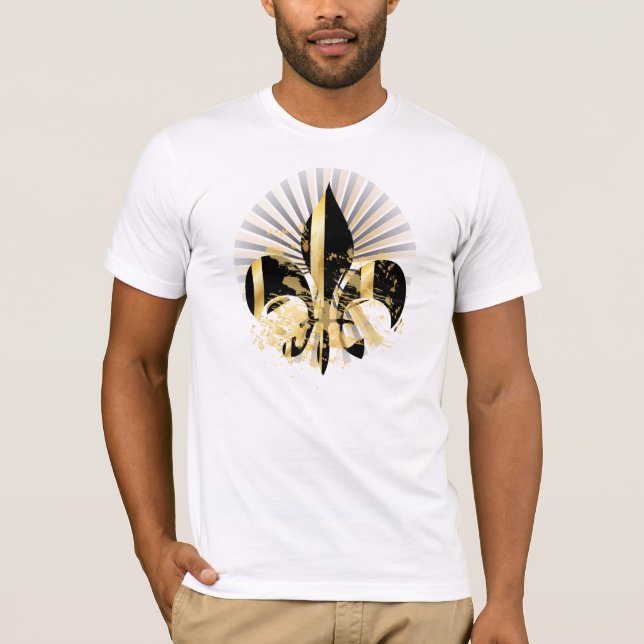 Camiseta Flor negra y dorada de Lis (Anverso)