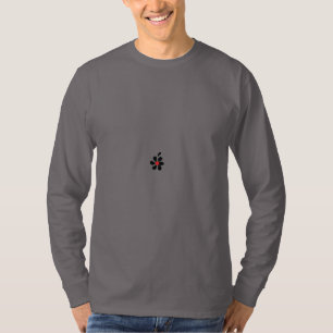 Camiseta Flor negra y roja Arte floral minimalista
