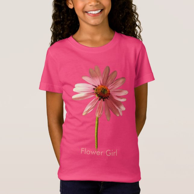 Camiseta Flor Niña Morado Cono Flor Echinacea purpurea (Anverso)