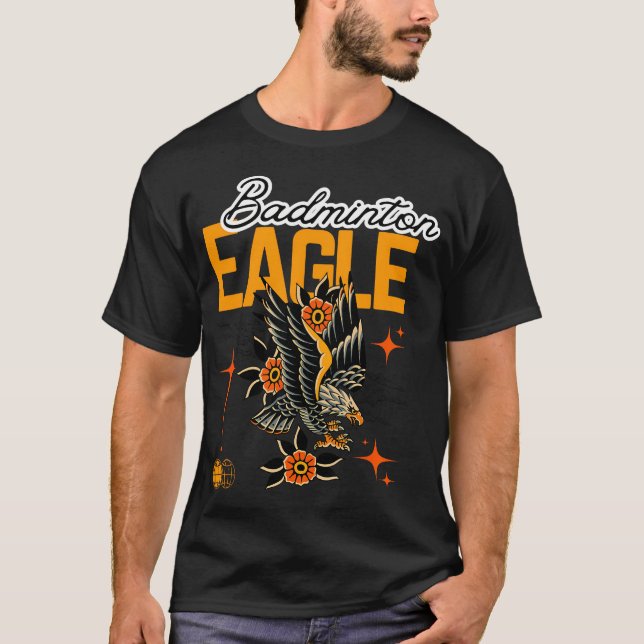 Camiseta Flor Oriental de Águila de Bádminton (Anverso)