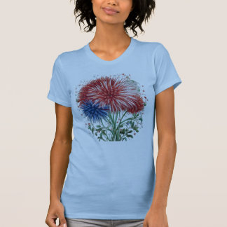 Camiseta Flor Patriótica de fuegos artificiales el 4 de jul