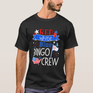 Camiseta Flor patriótica estadounidense de Bingo Crew rojo