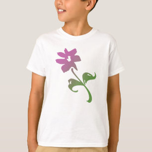 Camiseta Flor poética rosa y verde