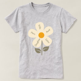 Camiseta Flor retro, roles femeninos, madre, esposa, Petela