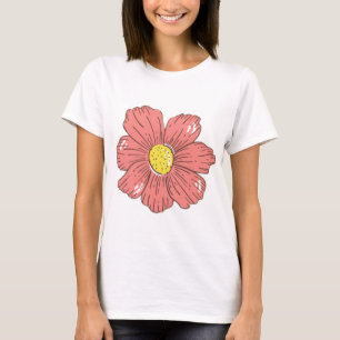 Camiseta Flor roja