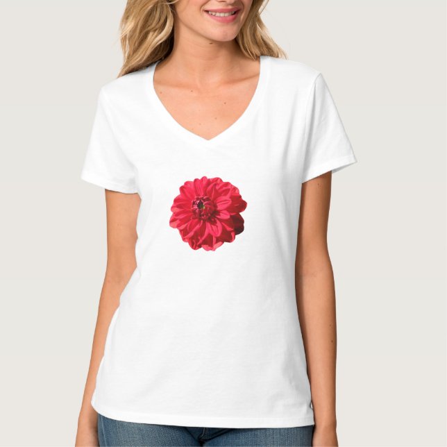 Camiseta Flor Roja Dahlia (Anverso)