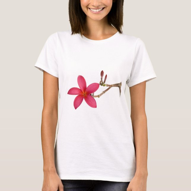 Camiseta Flor roja del Frangipani (Anverso)