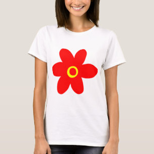 Camiseta Flor roja grande