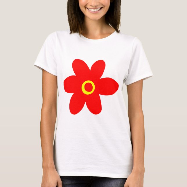 Camiseta Flor roja grande (Anverso)