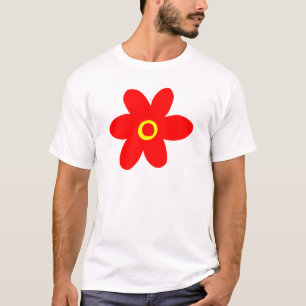 Camiseta Flor roja grande