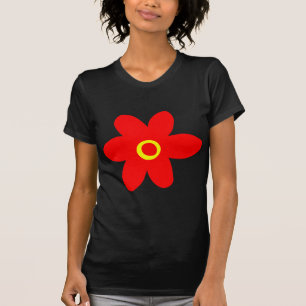 Camiseta Flor roja grande