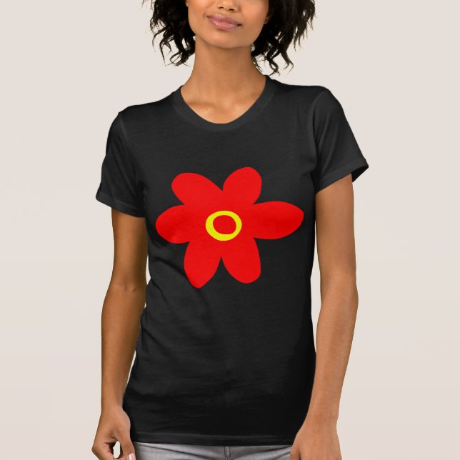 Camiseta Flor roja grande (Anverso)