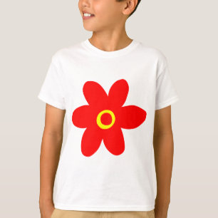 Camiseta Flor roja grande