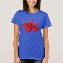 Camiseta Flor roja hawaiana tropical del hibisco del fiesta