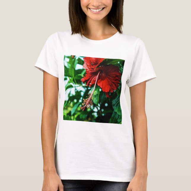 Camiseta Flor roja hibiscus (Anverso)