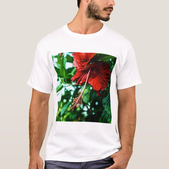 Camiseta Flor roja hibiscus (Anverso)