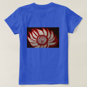 Camiseta Flor Roja y Blanca Plateada