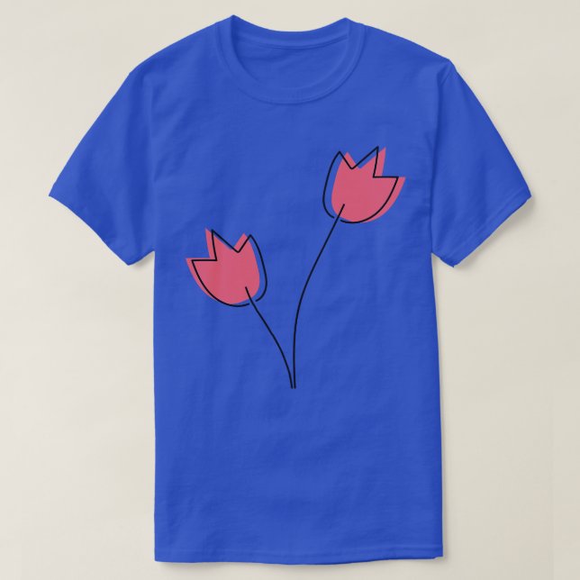 Camiseta flor rosa (Diseño del anverso)