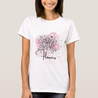 Camiseta Flor rosa