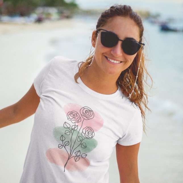 Camiseta Flor rosa acuática rosa - Flores acuarela (Subido por el creador)